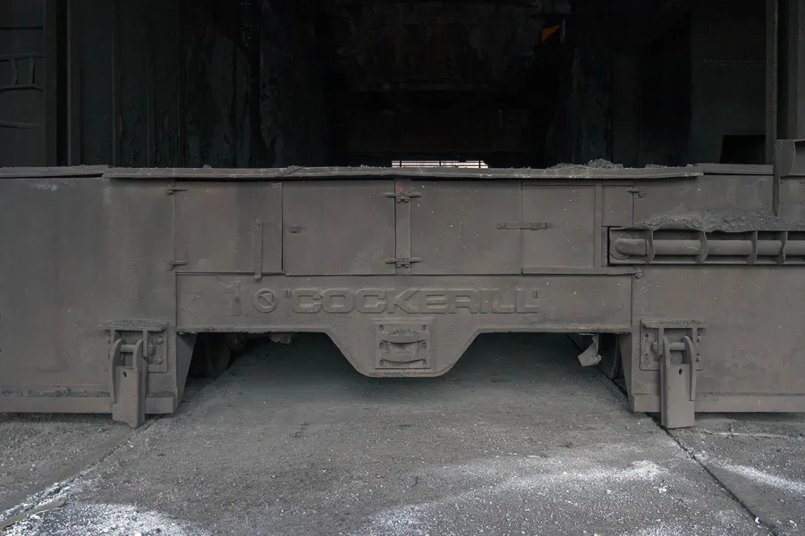 Heavy metal structure bearing the cast name Cockerill.